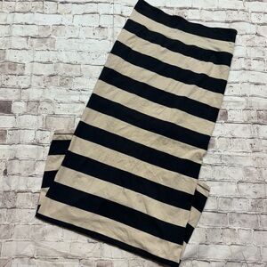 Free people medium boho striped long maxi slit skirt